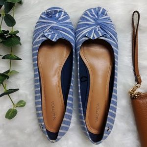 Nautica | Blue and White Strip Flats